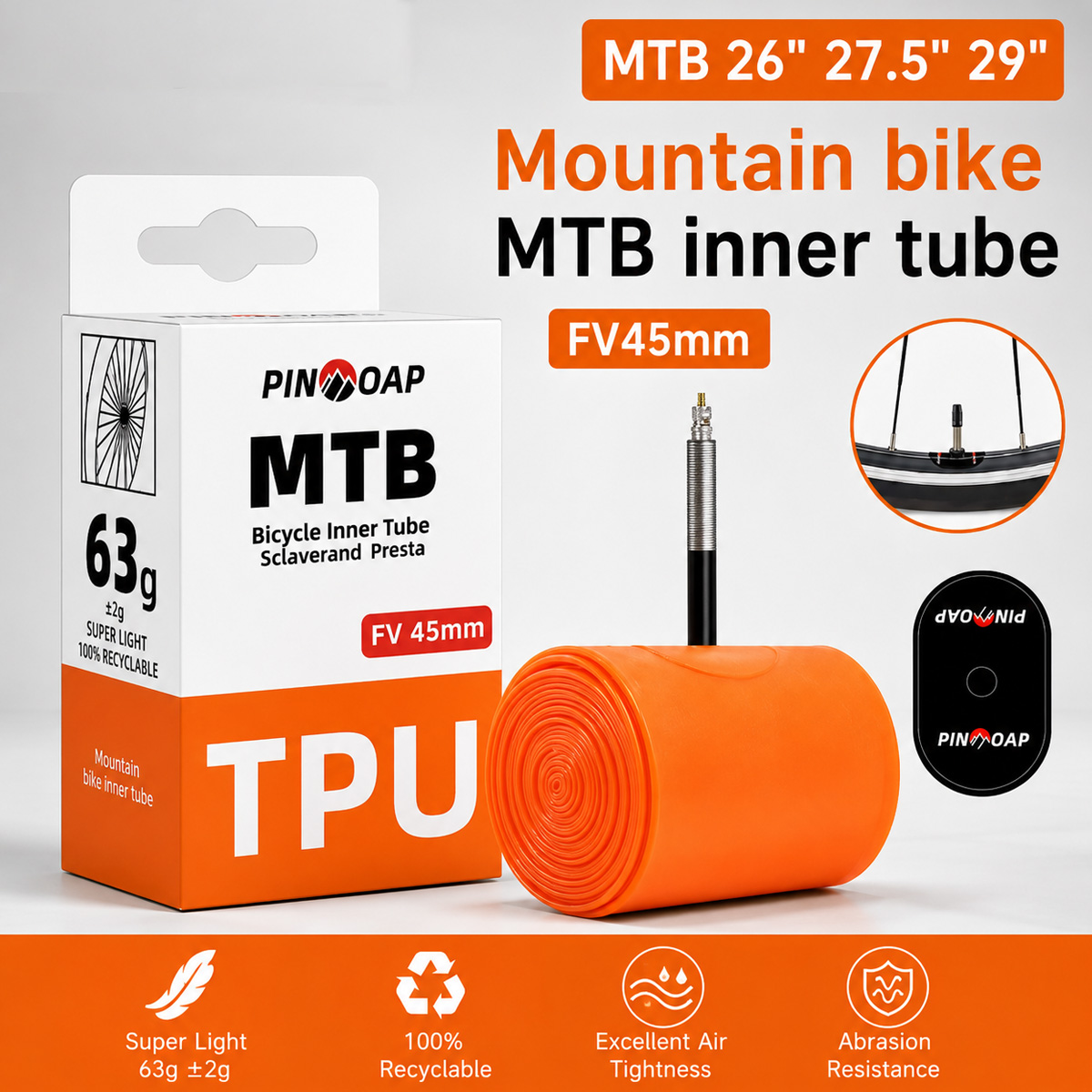 Mountain Biking Tube - Chambre à air légère pour vélo