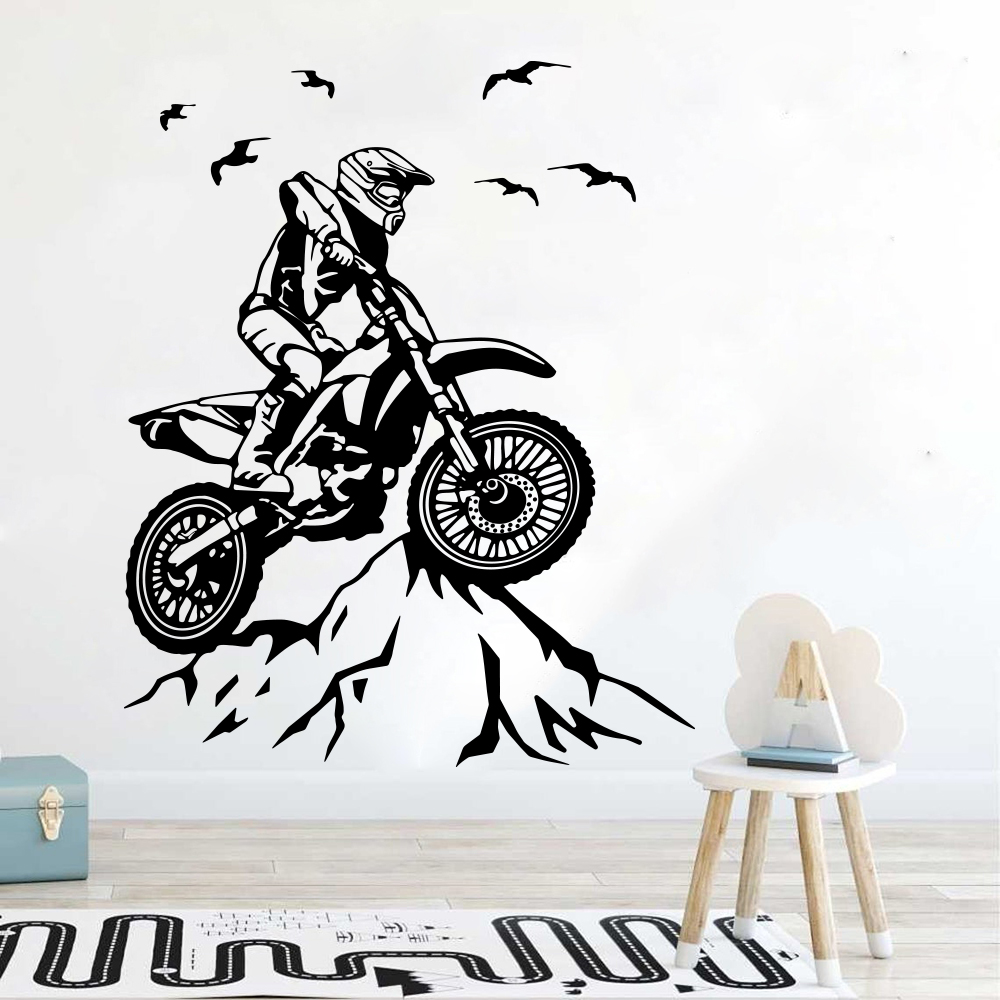 Mountain Biking Europe - Autocollant mural en vinyle pour salle
